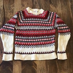 Kandel Nordic Knit Cream Black Red Wool Sweater